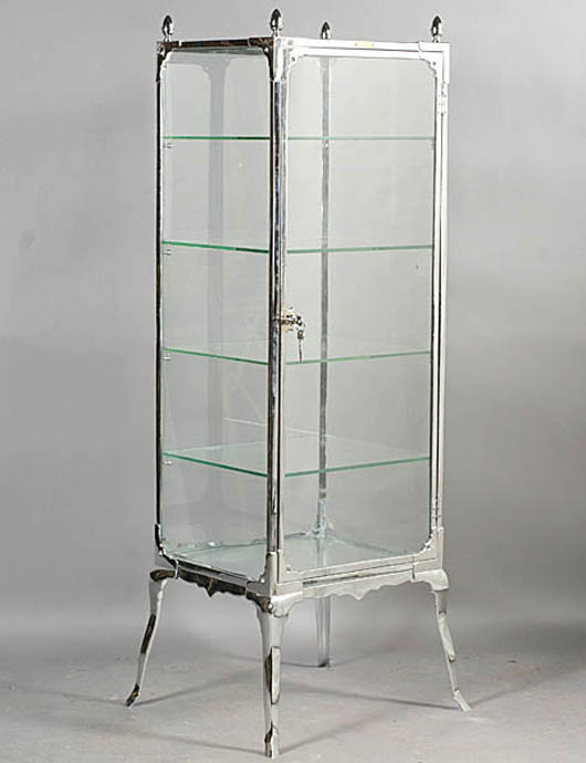 Vintage metal vitrines, ideal for collections, have been popular with bidders at Kamelot sales. Image courtesy Kamelot Auctions, Philadelphia.